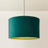 MiniSun | Small Modern Forest Green Velvet Drum Light Shade