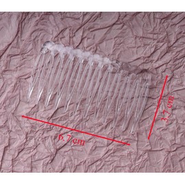 Ruwado 6 Pcs 12 Teeth Hair Side Combs 6.8 x 3.8 cm Tortoise French Twist Hair Barrettes Accessories for Women Girls Fine Thin Thick Long Hair Wedding Bridal Parties (Clear)