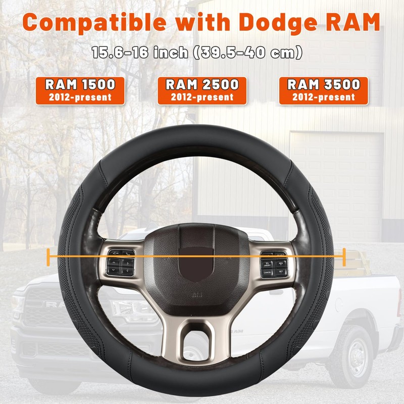 GIANT PANDA Car Steering Wheel Cover for RAM 1500 2500