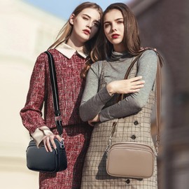 NICOLE & DORIS Ladies Crossbody Bags Small Cross Shoulder Bags Women Multi Pockets Satchel Bag Messenger Bag Fashion Phone Bags Travel Purse Bag Black