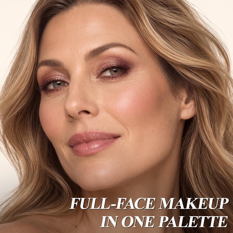 All in One Baked Makeup Palette for Older Women, Full