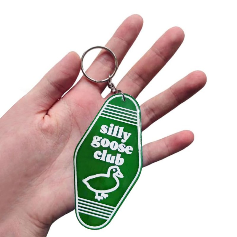 iMagitek Funny Silly Goose Keychain Goose Keyring Gag Gifts Novelty