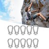 10Pcs Snap Hook Stainless Steel Safety Rope Spring Carabiner Hanging