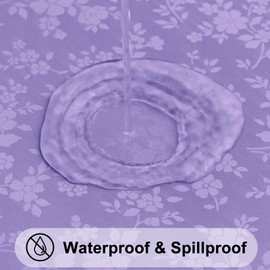 Smiry Mantel rectangular impermeable, resistente al agua, lavable, para cocina y comedor (morado, 60 x 102 pulgadas)