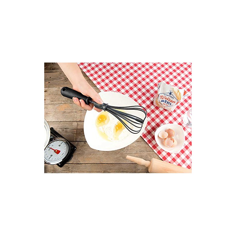 Rosenstein & Söhne Plastic Whisk: Flexible Whisk, Adjustable Width for