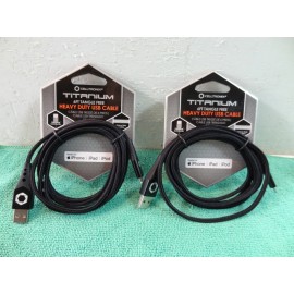 Celltronix 2X Celltronix Titanium 6ft Tangle Free Heavy Duty USB - Lightening Cable - BLACK