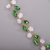Chargances Bride Flower Rhinestone Headband Wedding Green Crystal Hair Vine