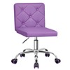 VECELO PU Leather Mid-Back Armless Vanity Chair Adjustable Height 360°