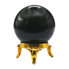 Black Tourmaline Crystal Ball with Stand - 1.5" Inches Crystal Sphere Meditation Balls for Witchcraft and Decorative Balls