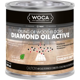 WOCA Denmark Diamond Oil Active (Concrete Grey, 8.5oz) – Extremely Durable, Plant-Based Wood Finish | Low VOC, Isocyanate-Free, Liquid-Resistant | Safe for All Wood Species, Including Exotic Woods