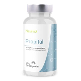 Propital, 60 Capsules, 1 Month Pack, 500 mg per Capsule, Pure Propionic Acid, Sodium Propionate, Made in Germany