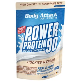 Body Attack Power Protein 90 - Low Fat - 85% Protein -500 mg L-Carnitine 1951 500