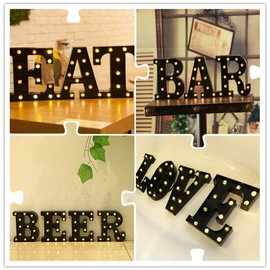 Oycbuzo Light up Letters LED Letter Black Alphabet Letter Night Lights for Home Bar Festival Birthday Party Wedding Decorative (Black Letter X)