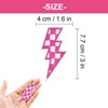 Jongdari 12pcs Checkered Lightning Bolt Iron On Patches for Hats,