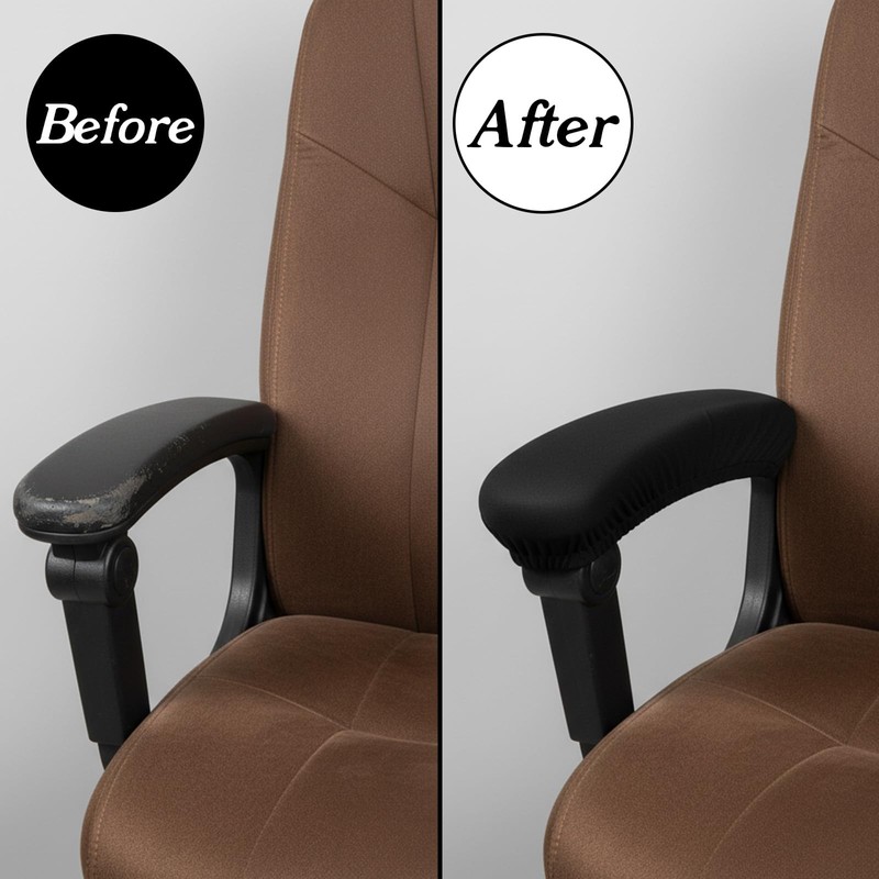 Guduling 2-Pack Arm Rest Pads for Office Chairs,Black Computer Chair