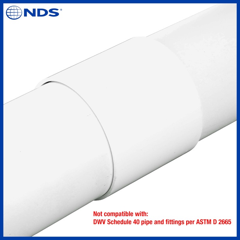 NDS 3P05 PVC S&D Coupling, 3-Inch, Hub X Hub Connection,
