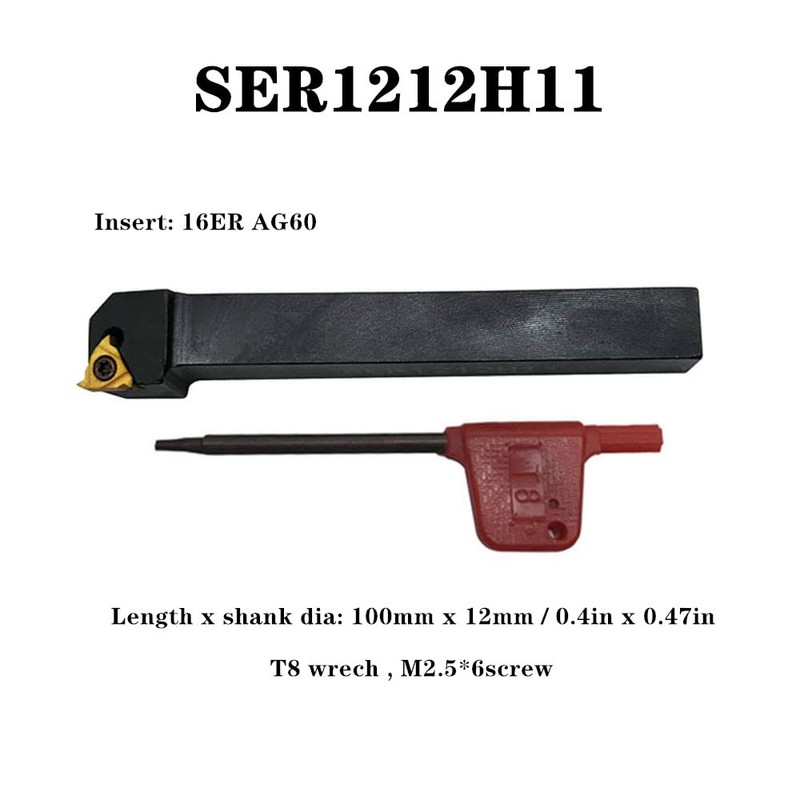 Indexable Lathe Turning Tool,1/2'' Shank 7 Pieces Carbide Turning Tool