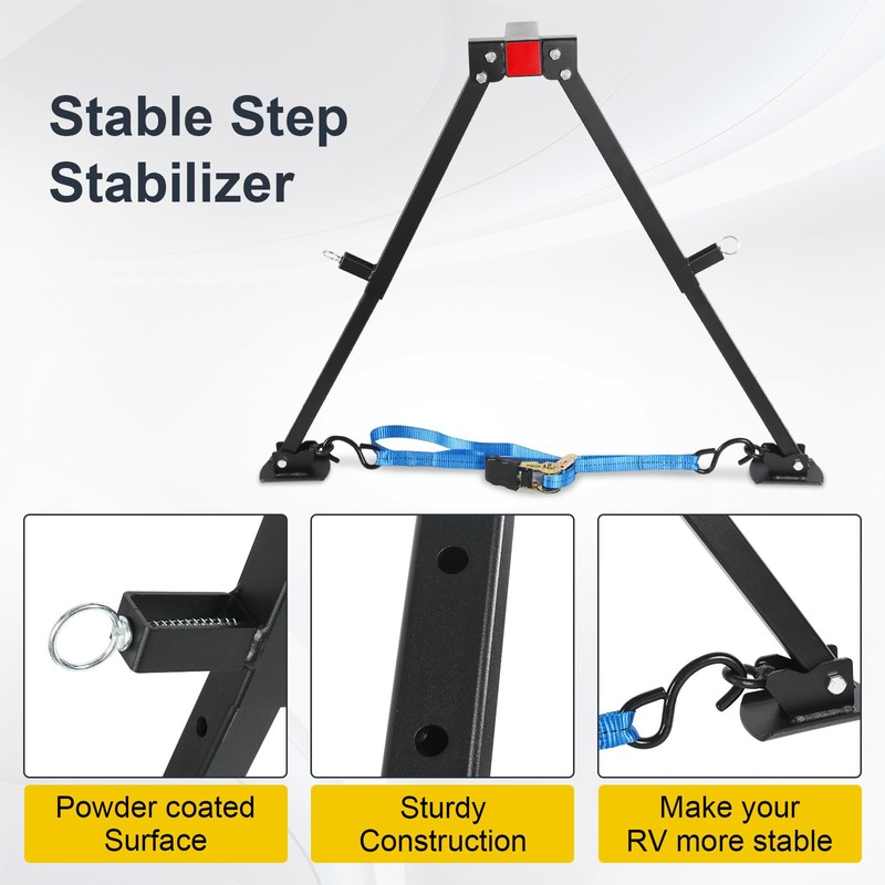 RV Hitch Mount Stabilizer, Adjustable Camper Rear Bumper Stabilizer Fit