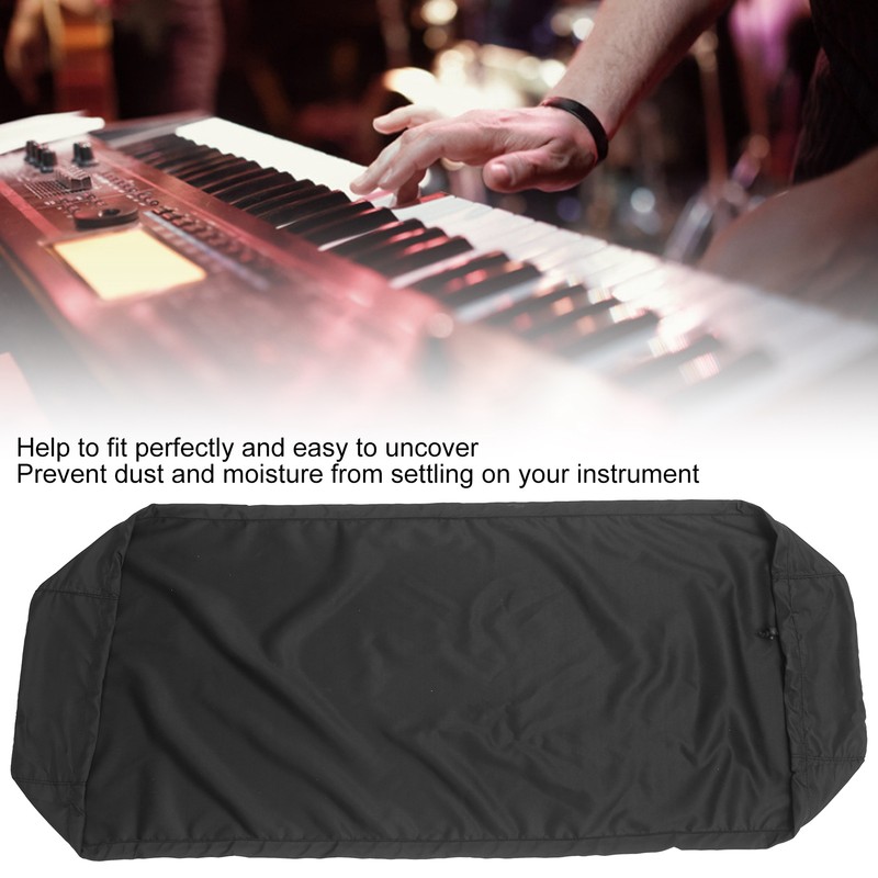 Electronic Piano Cover Black Waterproof DustProof Stretchable Cloth for Keyboards(88-Key