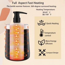 JOSBES Massage Oil Heater, Professional Lotion Heater, Cream Heater, Oil Bottle Heater, Automatic Thermostat, for Salon, Barber Shop, Home, with Oil Bottle Dispenser (Black)