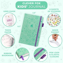 Clever Fox Kids’ Journal – Daily Feelings & Gratitude Notebook for 8+ Children – Child’s Planner & Mood Tracker for Journaling & Writing (Mint Green)