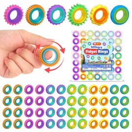 Fidget Toys Bulk Party Favors: 50 Pack Spinner Rings for Kids - Treasure Box Stress Toys for Classroom Prizes - Fun Goodie Bags Stuffers for Birthday Party Gifts Boys Girls