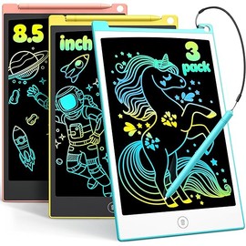 TECJOE 3 Pack LCD Writing Tablet, 8.5 Inch Colorful Doodle Board Drawing Tablet for Kids, Kids Travel Games Activity Learning Toys Birthday Gifts for 3 4 5 6 Year Old Boys Girls Toddlers Preschooler