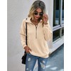 PRETTYGARDEN Women's Casual Long Sleeve Lapel Zipper Sweatshirt Drawstring Loose