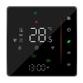 WiFi Thermostat for Water Heating, Weekly Programmable, Control, Mobile APP, Voice Control, Compatible with/Home, LCD Display, Wall-Mounted, Power-Off Memory, Shared Controls