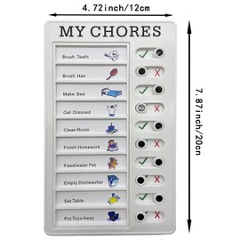 2Pcs Chore Chart Board for Family Kids Portable Memo Plastic Boards Sliding Routine Chart Detachable Message Daily Checklist Planner,Kids Adults Check Items