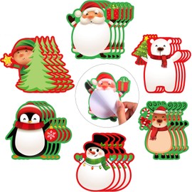 Zonon 24 Pieces Christmas Notepads Set Christmas Sticky Note Pad Winter Holiday Memo Pads with Snowman Santa Claus Christmas Tree Reindeer for Friends Classmates Office School Gift Supplies