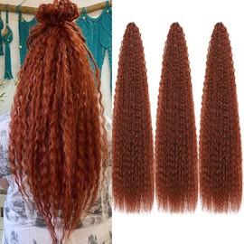 Brazilian Curly Braids Crochet Twist Hair 30inches 3Packs Afro Kinky Curly Braiding Hair Extensions Deep Curly Crochet Hair Synthetic Water Wave Braid Hair(30Inch,350#)