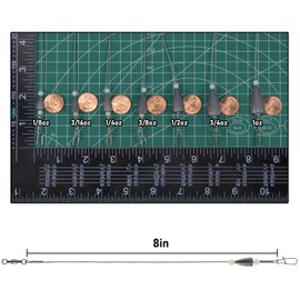 Dr.Fish 15 Pack Carolina Ready Rigs for Bass Fishing, Freshwater Fishing Wire Leader Line Pre-Rigged Bullet Sinker Swivels 1/4oz Lead