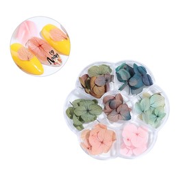 FRCOLOR 50pcs Dried Flower Nail Art Supplies Gradient Maple Leaf Nail Tips Stickers for Creative Manicure