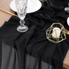 Socomi 4pcs Black Gauze Table Runner Chiffon Like Wedding Table