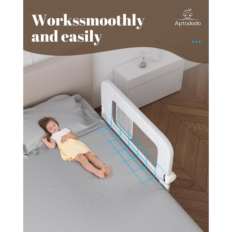 Aptododo 33" Bed Rails for Toddlers(Compact) for Single/Twin Bed with