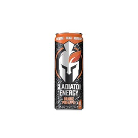 Gladiator Energy Drink, Sugar-Free, 12 Pack, Orange Pineapple, 12oz Cans, with Creatine, BCAA, and 250mg Caffeine