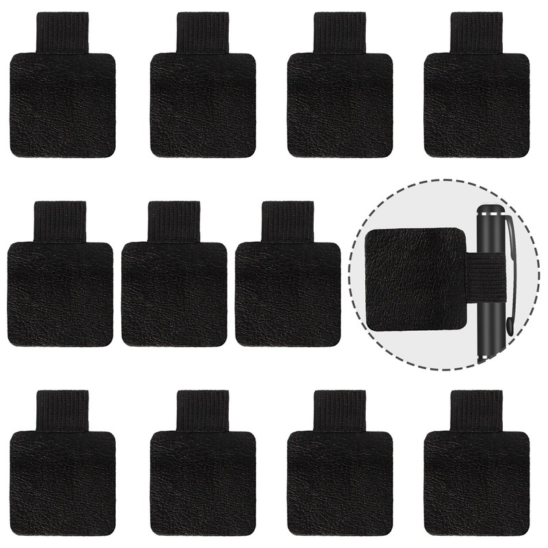 AUXBC 12Pcs Self-Adhesive Pen Loop Holder with Elastic Band, Notebook