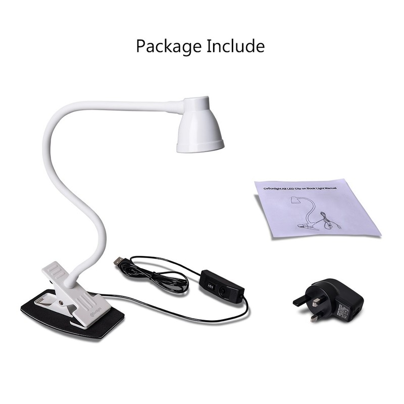 CeSunlight Clamp Desk Lamp, Clip on Reading Light, 3000-6500K Adjustable