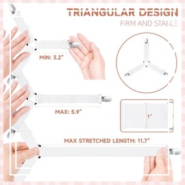 8 PCS Bed Sheet Clips ,White Fitted Sheet Clips,Adjustable Fitted Sheet Straps, Triangle Bed Sheet Holders for Mattress, Bedding, Sofa Cushions, and Mattress Covers - Keep Sheets Secure and Tidy