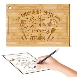 UrJKJV Mimi Mothers Day Gifts - 12X8 Bamboo Cutting Board for Kitchen, Birthday Gift for Women, Christmas Gift for Grandma, Kitchen Decorations, Grandma Gifts for Mimi from Granddaughter Grandson