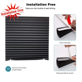 Changshade Changshade 6-Pack Temporary Paper Shades for Windows, Blackout Pleated Room Darkening Shades with Adhesive and 12 Clips, No Drill No Tools and Easy to Install, Cut to Any Size, 36W * 72H, Black