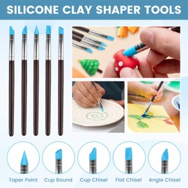 14 Pcs Silicone Clay Sculpting Tools, Modeling Dotting Tools for Painting, Modeling, Ball Stylus Pottery Tool for DIY Handicraft, Sculpture Pottery, Nail Art, Rock, Blending, Dotting