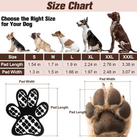BEAUTYZOO Dog Paw Protector Anti-Slip, Paw Pads for Dogs Traction On Hardwood Floors, Paw Stickers Toe Grips for Hot/Cold Pavement for Senior Dogs, Shoes Boots Socks Replacement, 6 Sets (24 pcs) M