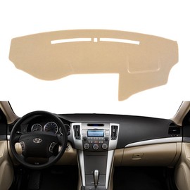BLIBLIUNIT Dash Cover Mat Custom Fit for Hyundai Sonata 2009 2010 with Cutout for Sensor, Dashboard Cover Pad Protector (09-10 Beige)