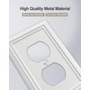 ZILLSEA 4-Pack Duplex Outlet Cover, Metal Wall Plate for Electrical