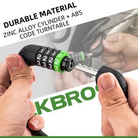 ROCKBROS Bike Cable Lock, Resettable Combination Bike Lock, Thickened Bicycle Lock Anti Theft 9.33mm Cut, Lightweight Bike Lock for Motorcycle/Scooter/Door, 3.8 feet/115 cm