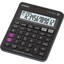 Casio Tischrechner kompakt mit Check & Correct Funktion, MJ-120DPLUS, schwarz