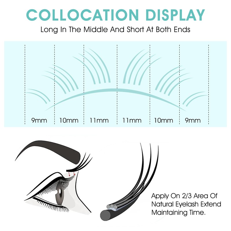 Natuhana Round Eyelash Extensions, 0.05 mm, C Curl, 8 mm,