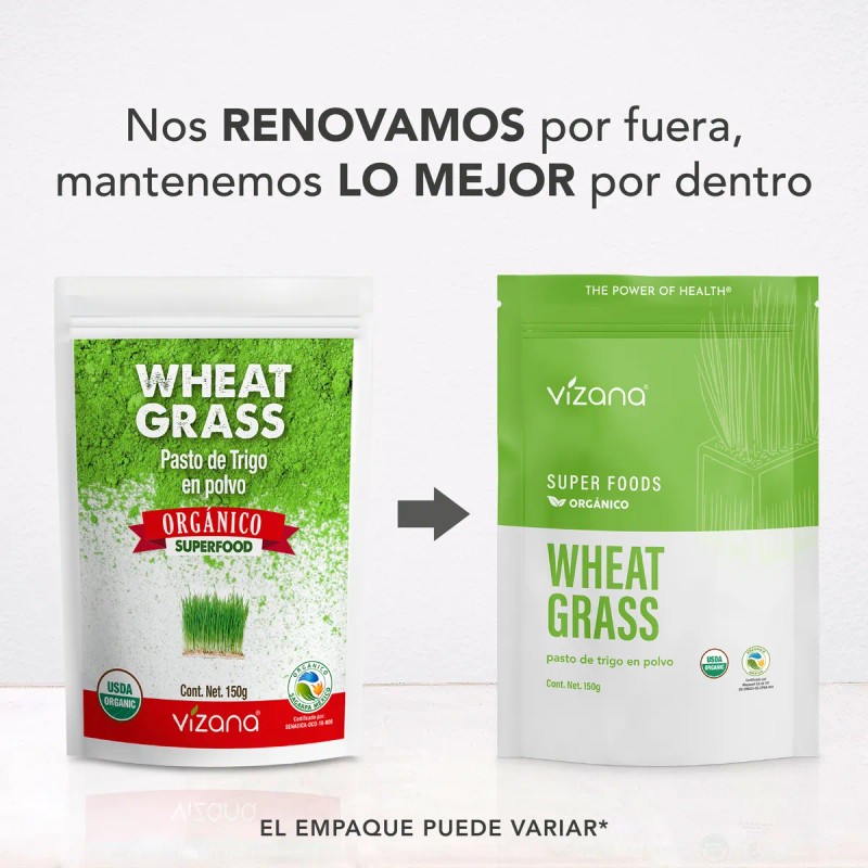 Pasto De Trigo Orgánico En Polvo 150g Vizana Nutrition